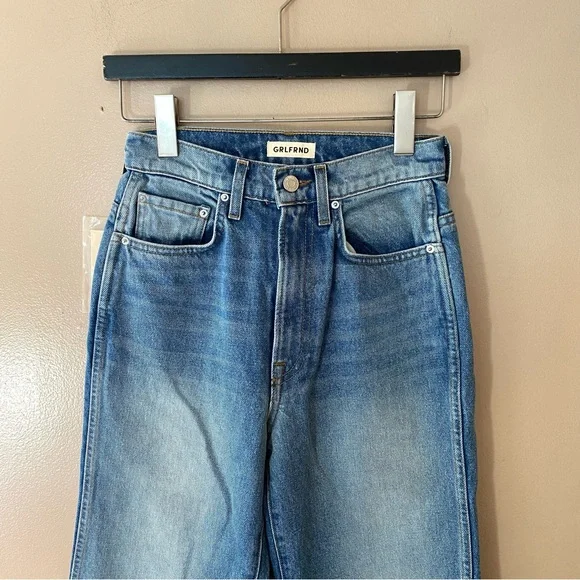 GRLFRND Sara jeans Super High Rise Slim Straight Rambla blue Revolve 25 new - Picture 10 of 15